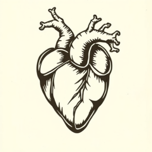 Woodcut Heart Tattoo