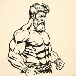 Woodcut Hercules Tattoo