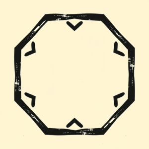 Woodcut Hexagon Tattoo