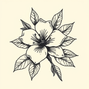 Woodcut Honeysuckle Tattoo