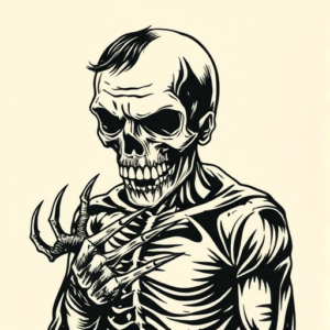 Woodcut Horror Tattoo