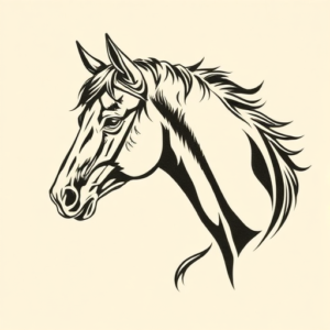 Woodcut Horse Tattoo