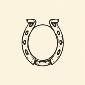 Woodcut Horseshoe Tattoo