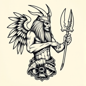 Woodcut Horus Tattoo