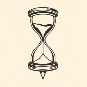 Woodcut Hourglass Tattoo