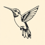 Woodcut Hummingbird Tattoo