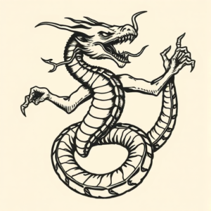 Woodcut Hydra Tattoo