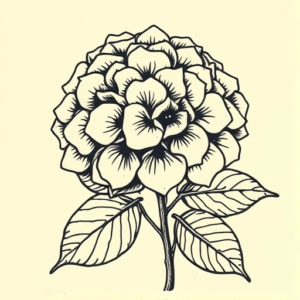 Woodcut Hydrangea Tattoo