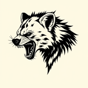 Woodcut Hyena Tattoo