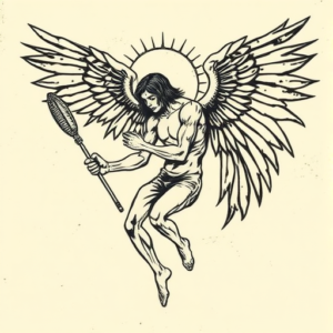 Woodcut Icarus Tattoo