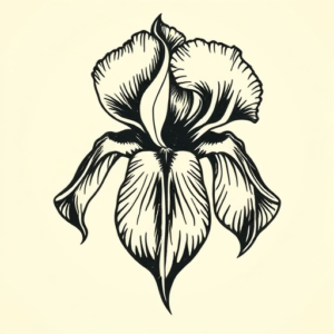 Woodcut Iris Tattoo