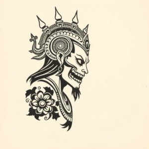 Woodcut Kali Tattoo