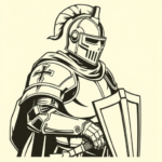 Woodcut Knight Tattoo