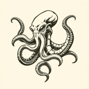 Woodcut Kraken Tattoo