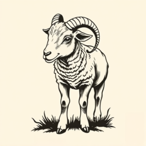 Woodcut Lamb Tattoo