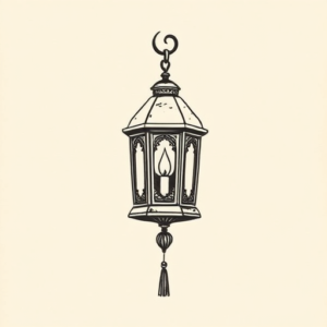 Woodcut Lantern Tattoo