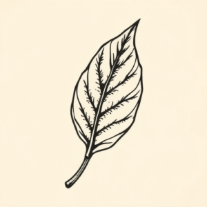 Woodcut Leaf Tattoo