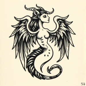 Woodcut Libra Tattoo