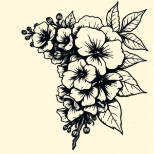 Woodcut Lilac Tattoo