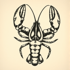 Woodcut Lobster Tattoo