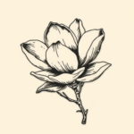 Woodcut Magnolia Tattoo