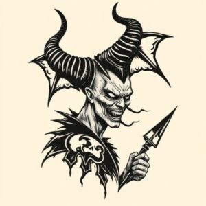 Woodcut Maleficent Tattoo