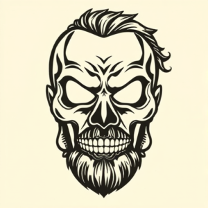 Woodcut Mask Tattoo