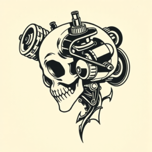 Woodcut Mechanic Tattoo