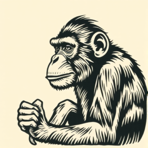 Woodcut Monkey Tattoo