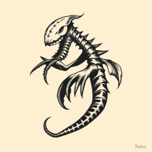 Woodcut Monstera Tattoo