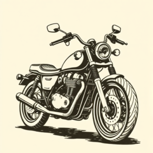 Woodcut Motorcycle Tattoo