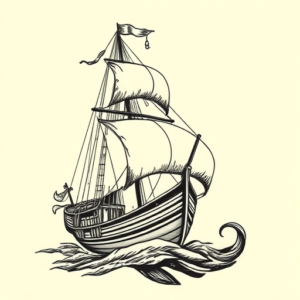 Woodcut Nautical Tattoo