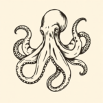 Woodcut Octopus Tattoo