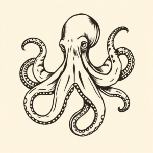 Woodcut Octopus Tattoo