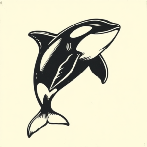 Woodcut Orca Tattoo