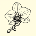 Woodcut Orchid Tattoo