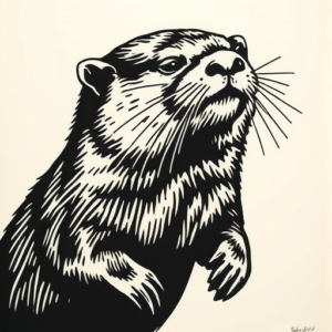 Woodcut Otter Tattoo