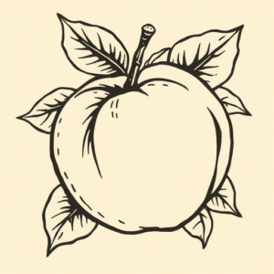 Woodcut Peach Tattoo