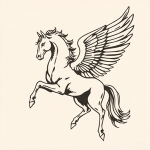 Woodcut Pegasus Tattoo