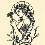 Woodcut Persephone Tattoo