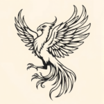 Woodcut Phoenix Tattoo