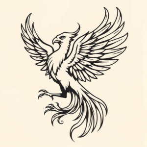 Woodcut Phoenix Tattoo