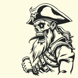 Woodcut Pirate Tattoo