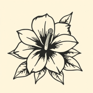 Woodcut Plumeria Tattoo