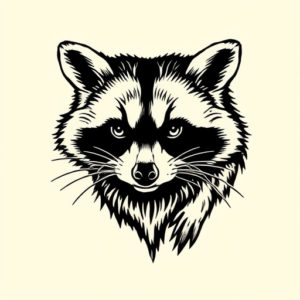 Woodcut Raccoon Tattoo