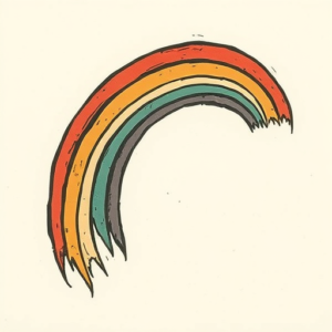Woodcut Rainbow Tattoo