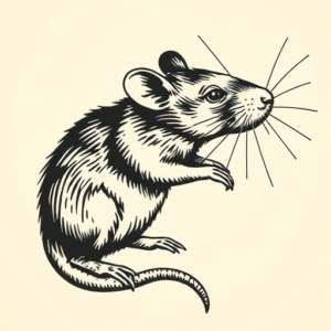 Woodcut Rat Tattoo