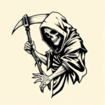 Woodcut Reaper Tattoo
