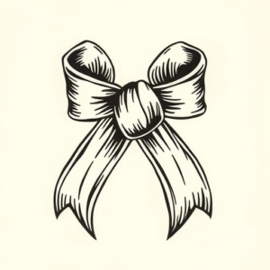 Woodcut Ribbon Tattoo