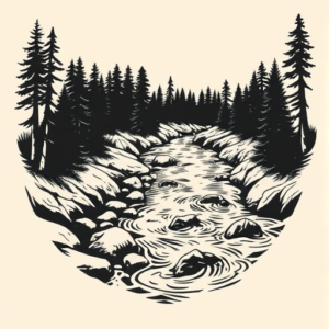 Woodcut River Tattoo